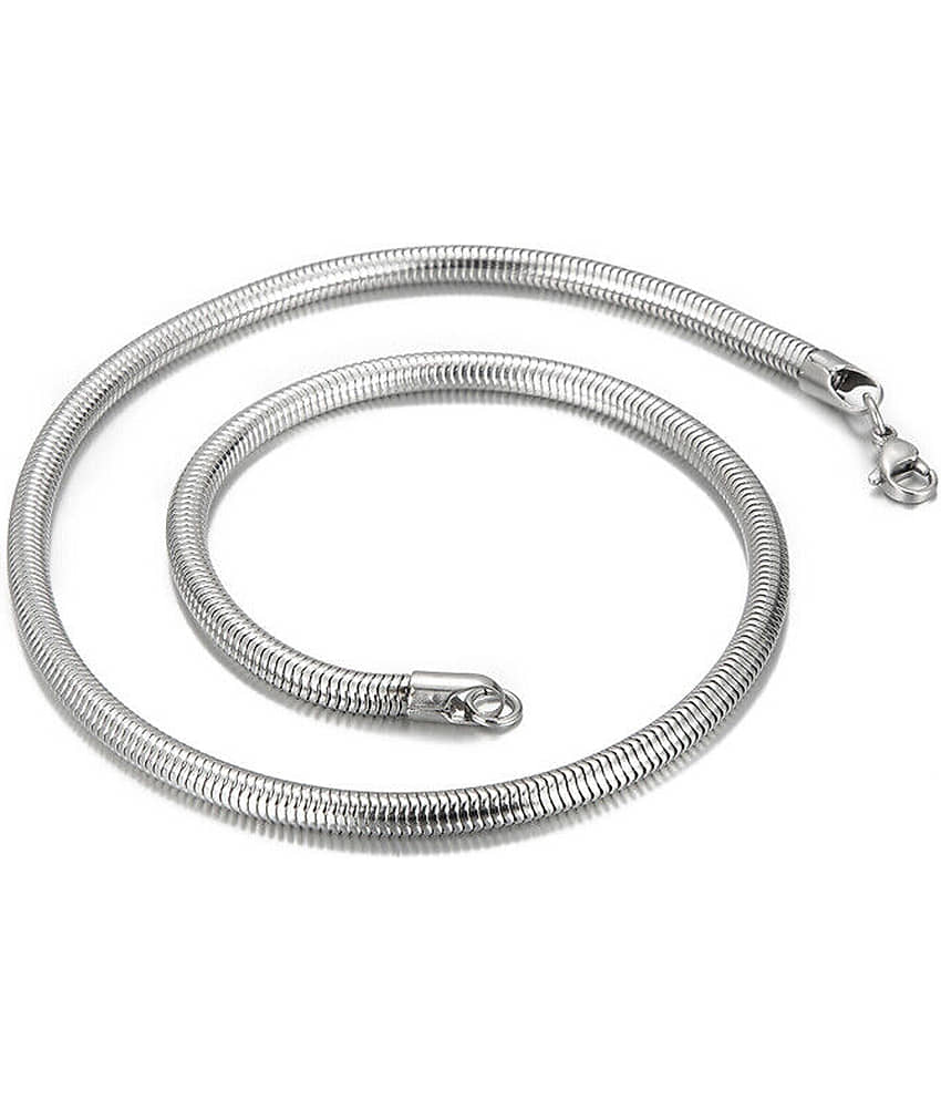 FASHION FRILL Silver Plated Stainless Steel Chain ( Pack of 1 )