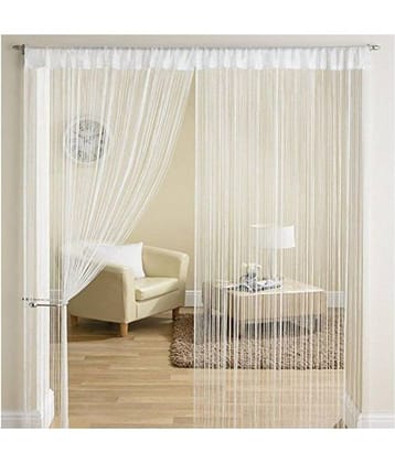 YUTIRITI Set of 2 Door Ring Rod Polyester Curtains White