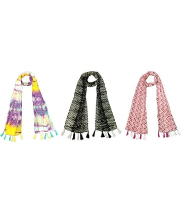 stolevilla Multi Poly Cotton Yarn Stoles ( Pack of 3 )