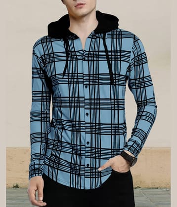 Eyebogler Cotton Blend Regular Fit Checks Full Sleeves Men's Casual Shirt - Sea Green ( Pack of 1 )