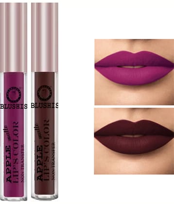 BLUSHIS Multicolor Long Stay Matte Lipstick (Pack of 2)
