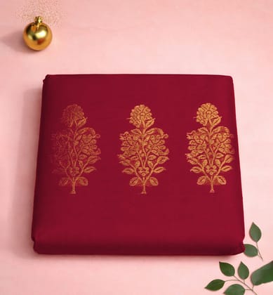 Handloom Chanderi Silk Mercerized Cotton Saree with Meena Booti