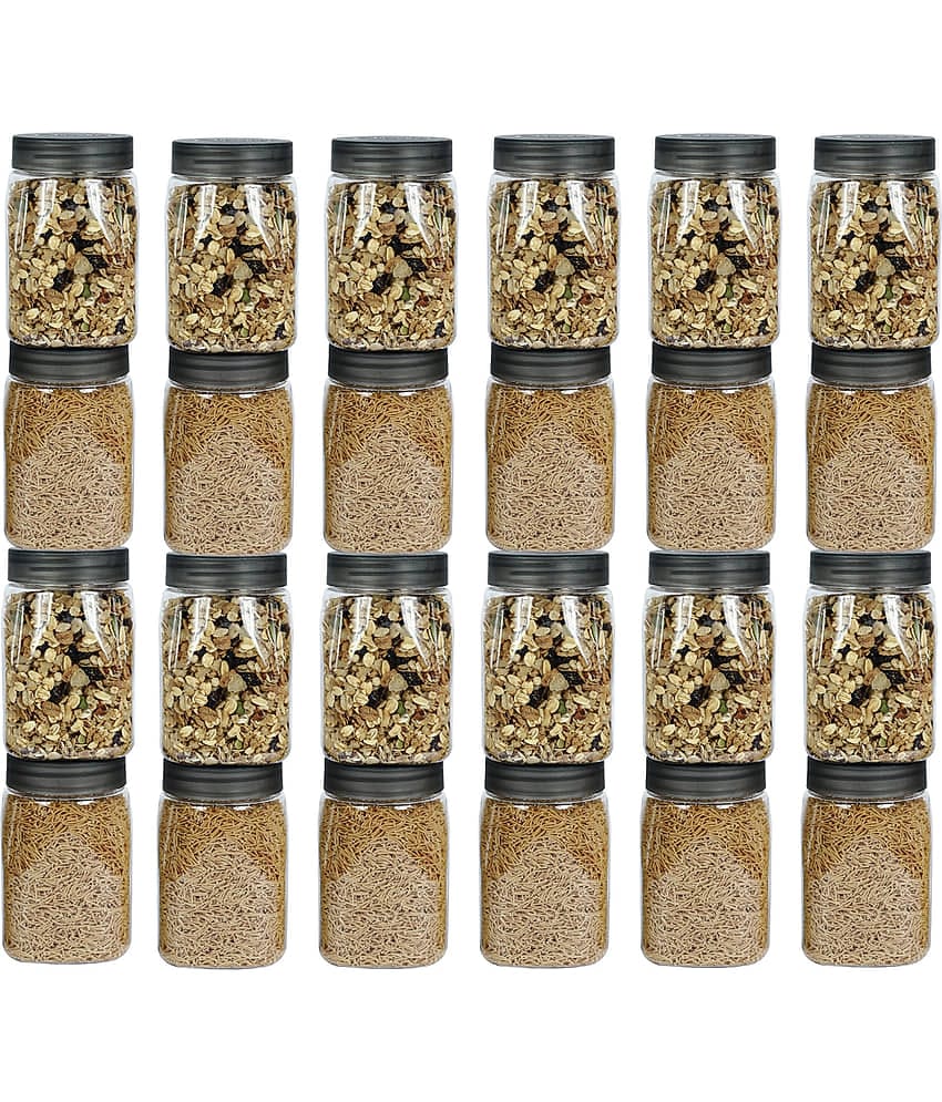 PearlPet SpaceSaver-BlackCap Plastic Black Multi-Purpose Container ( Set of 24 )