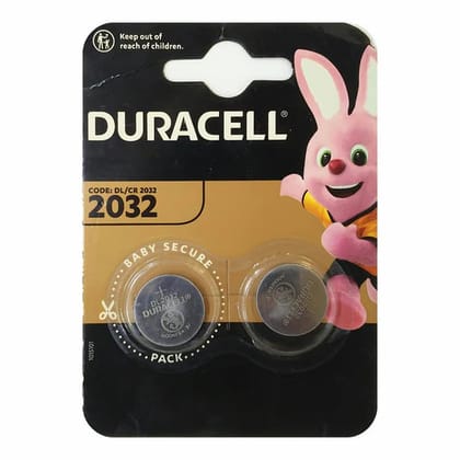 Duracell DL2032 (CR2032) Lithium Button Cell 3V Battery-Pack of 2