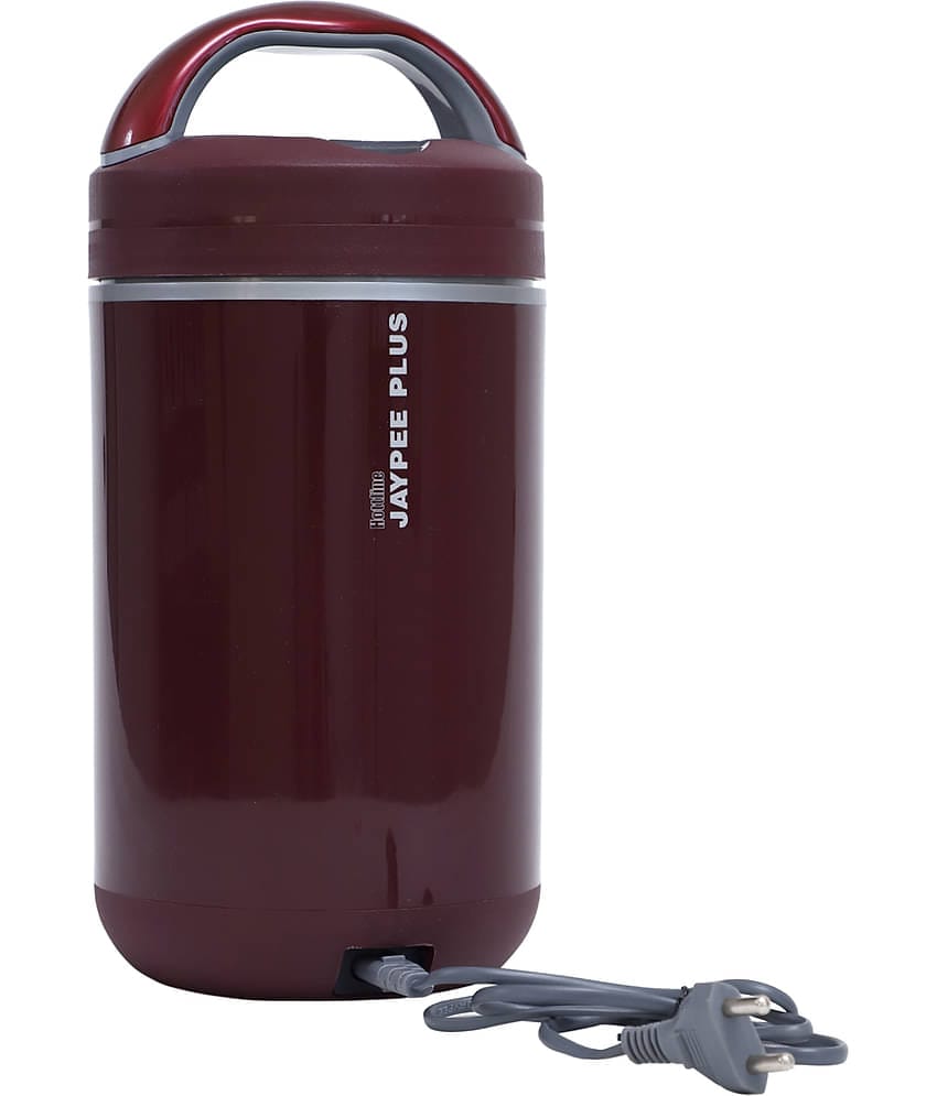 Jaypee Plus - Maroon Stainless Steel Electric Lunch Box ( Pack of 1 )