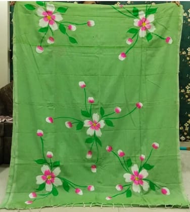 Khadi Hand Print-Green