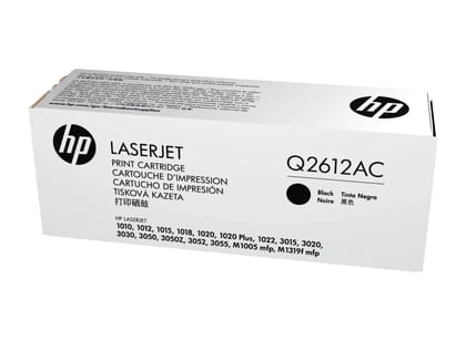 HP 12AC Toner Cartridge Q2612AC Black Compatible With- HP LaserJet 1010, 1012, 1015,1018, 1020, 1020 Plus, 1022, 1300, 3015, 3020, 3030, M1319, MFP3050, 3052, 3055 Printer