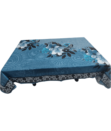mopak decor Embroidered Cotton 4 Seater Square Table Cover ( 147 x 97 ) cm Pack of 1 Blue