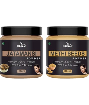 Oilanic 100% Pure Jatamansi Powder & Methi Powder For Skincare Hair Mask 200 g Pack of 2
