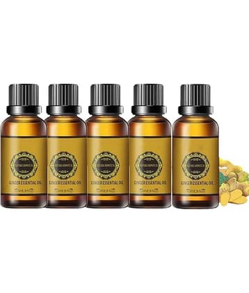 Aromine Belly Fat Ginger Oil 30ml Pack of 5 Bottles- Shaping & Firming Oil 150 mL Pack of 5