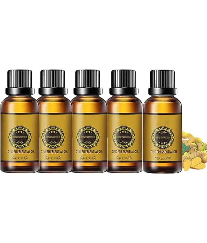 Aromine Belly Fat Ginger Oil 30ml Pack of 5 Bottles- Shaping & Firming Oil 150 mL Pack of 5