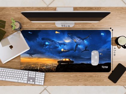 "VIBRANT ARTISTIC VIEW" Gaming Mousepad- Elevate Your Gaming Experience-Extra Large (42CM X 90CM) / Plane