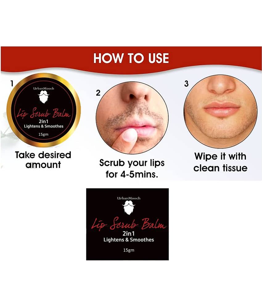 UrbanMooch Lip Scrub Balm Lightening and Brightening Dark Lips For Men Lip Balm red Red 50
