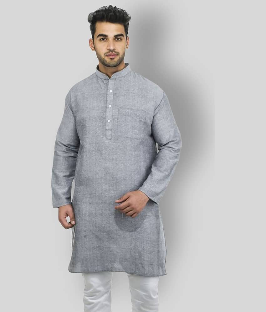 DESHBANDHU DBK - Grey Cotton Men's Regular Kurta ( Pack of 1 )