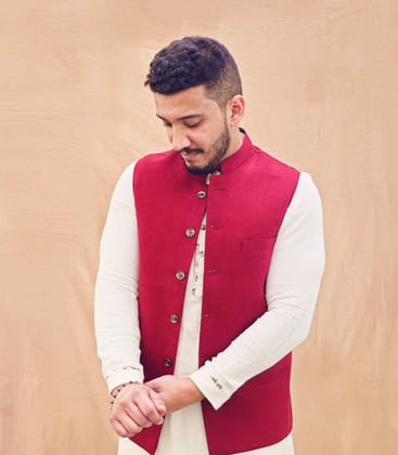 Handmade Nehru Jacket for Men to Match Your Style - Red