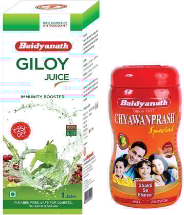 Baidyanath Giloy juice 1L & Chyawanprash Special 500gm (Combo Pack)