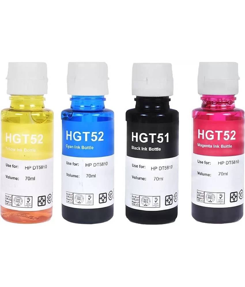 zokio GT5152 For H_P 410 Multicolor Pack of 4 Cartridge for Refill ink for GT51/GT52 - GT5810,GT5820, 310,315,319,410,415,419 Tank Wireless
