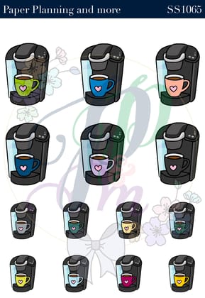 Coffee Machine Sticker Sheet-Glossy