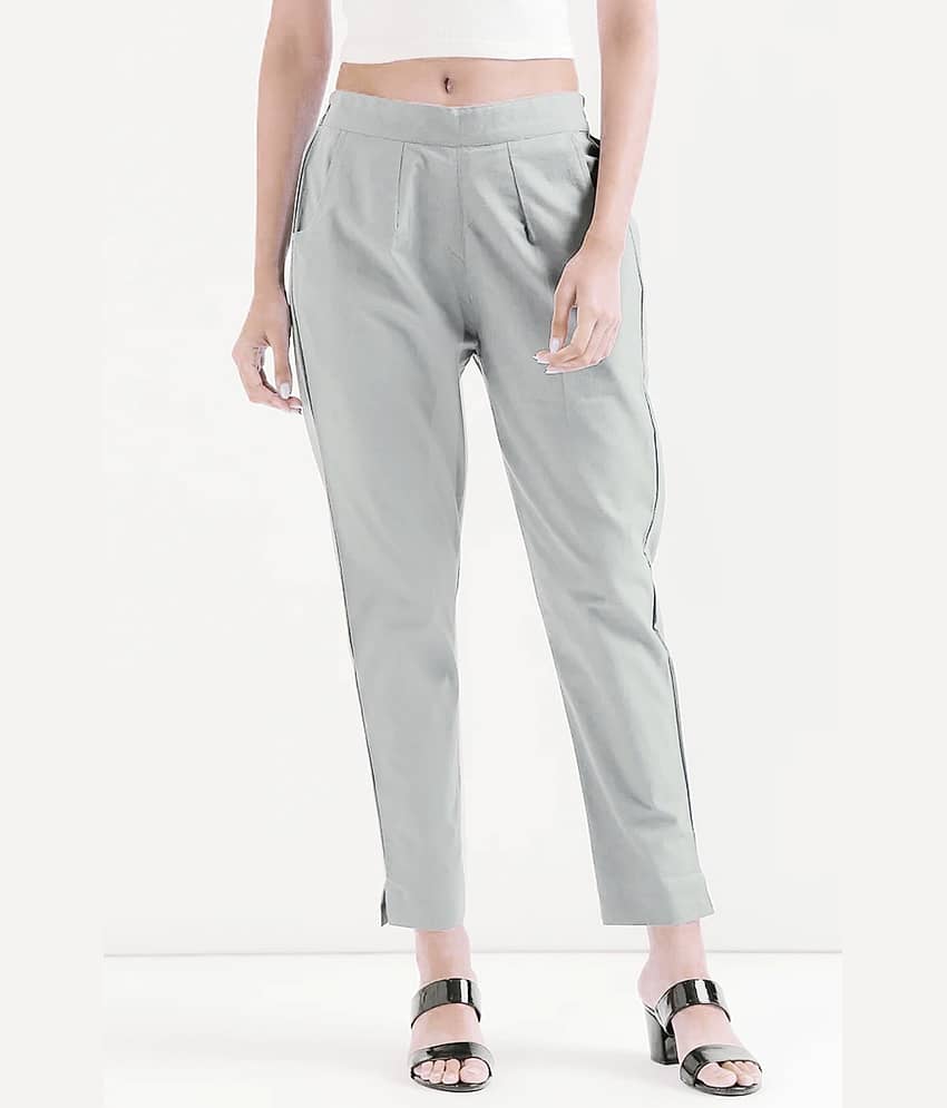 Laadli Pack of 1 Cotton Slim Women's Casual Pants ( Grey )