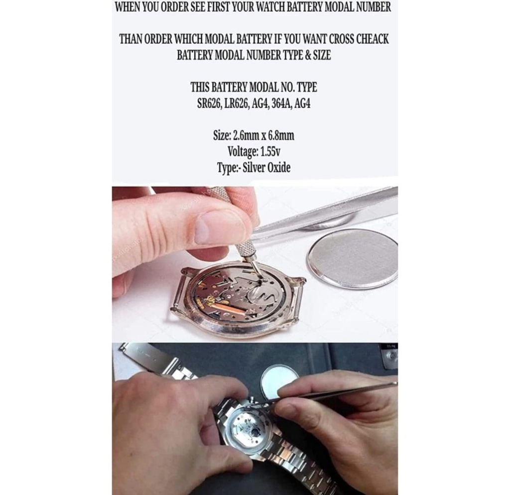 Exelent 50-Pack Sr626sw Universal Watch Battery Cells 364A, 376, 377A, SR626SW, LR626, 377, LR626, AG4, 1.5V Alkaline Button Batteries -Suitable Small Analog Watches (Pack of 50)