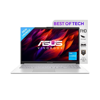 ASUS Vivobook Go 15 (2023), Intel Core i3-N305, 8GB RAM, 512GB SSD, FHD, 15.6"/39.62cm, Windows 11, MS Office 2021, Silver, 1.63KG, E1504GA-NJ321WS, Integrated Graphics, Backlit KB, Thin&Light Laptop ASUS Vivobook Go 15 (2023), Intel Core i3-N305, 8GB RA