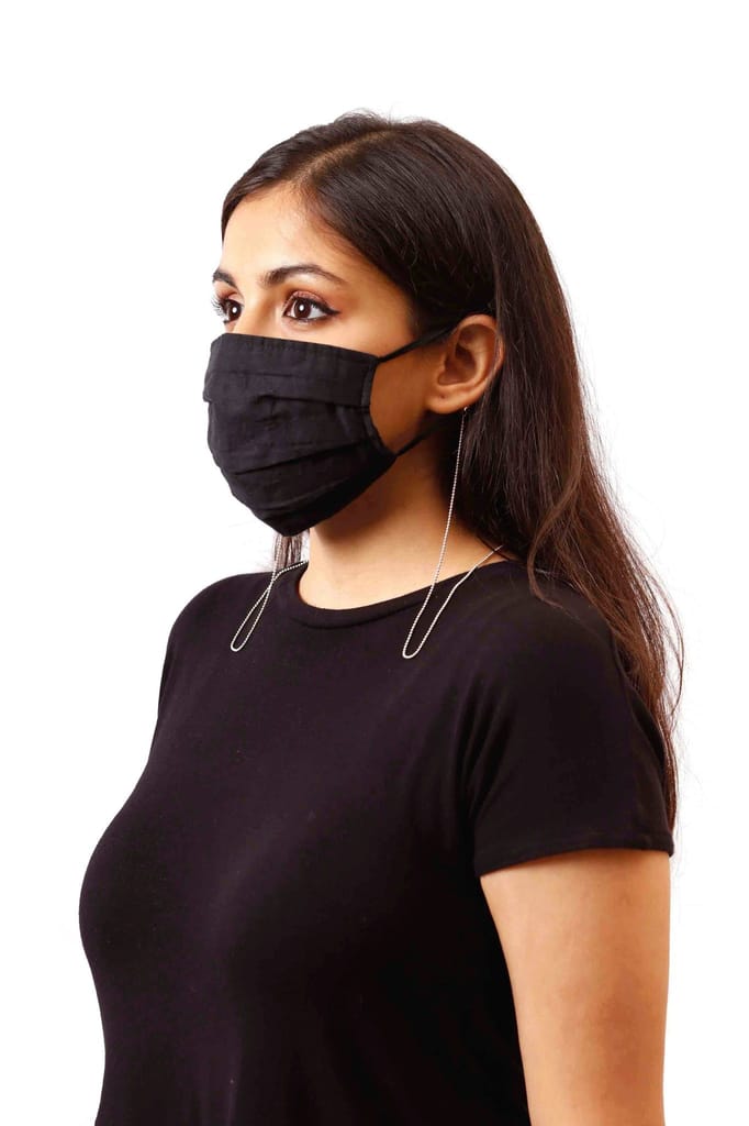 925 Silver Beaded Mask Chain (Unisex)