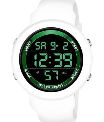 Renaissance Traders - White PU Digital Men's Watch