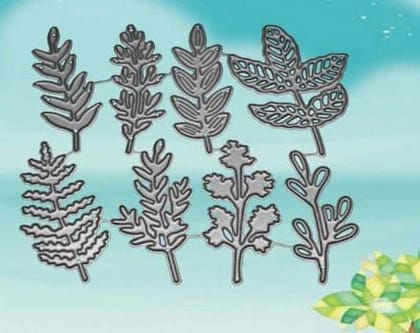 Brand Zero Die - 8 Set Floral Leaves Metal Cutting Dies 10.4 x 9.6 CM