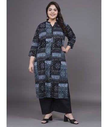 Tissu Cotton Printed Kurti With Palazzo Women's Stitched Salwar Suit - Multicolor ( Pack of 1 )