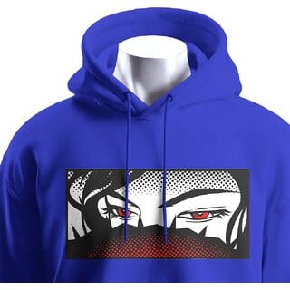 BULL CLOTHING Men's Mysterious Eyes Dark Blue Hoodie Graphic Design  280 GSM Fleece for Softness and Comfort (M)