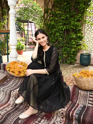Suhana Chanderi Anarkali Kurta-S