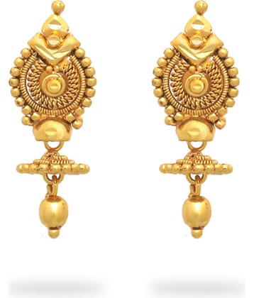 LUV FASHION Golden Drop Earrings ( Pack of 1 )