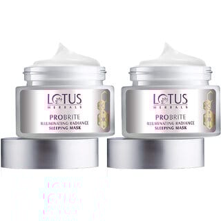 Lotus Herbals Probrite Illuminating Radiance Sleeping Mask  Detoxifies  Hydrates Skin  50G ( Pack Of 2 )