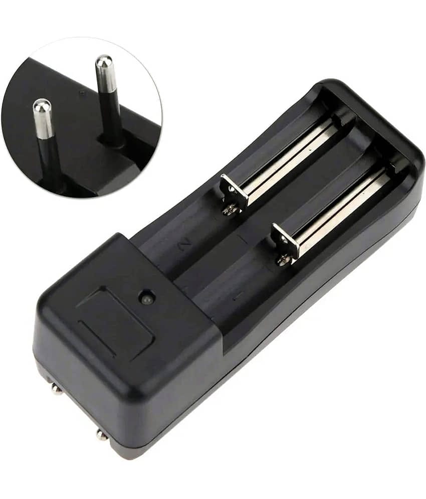 CONSONANTIAM Universal Dual Battery Charger Li-ion 3.7V 18650 16340 14500 17670 CR123A Cells Lithium Batteries Rechargeable Battery Charger (2-Slot-Charger)