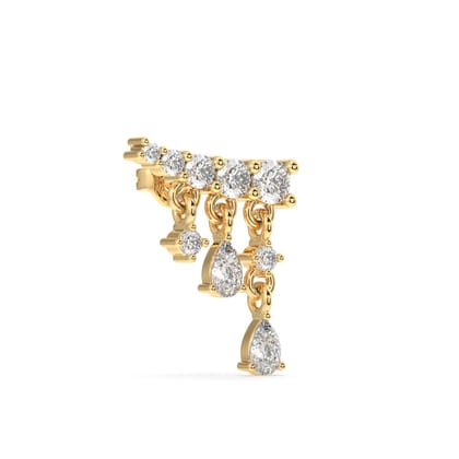 Flowing Stones - A Luxury Climber Stud Earring - 18K Gold Plated-14k gold plated