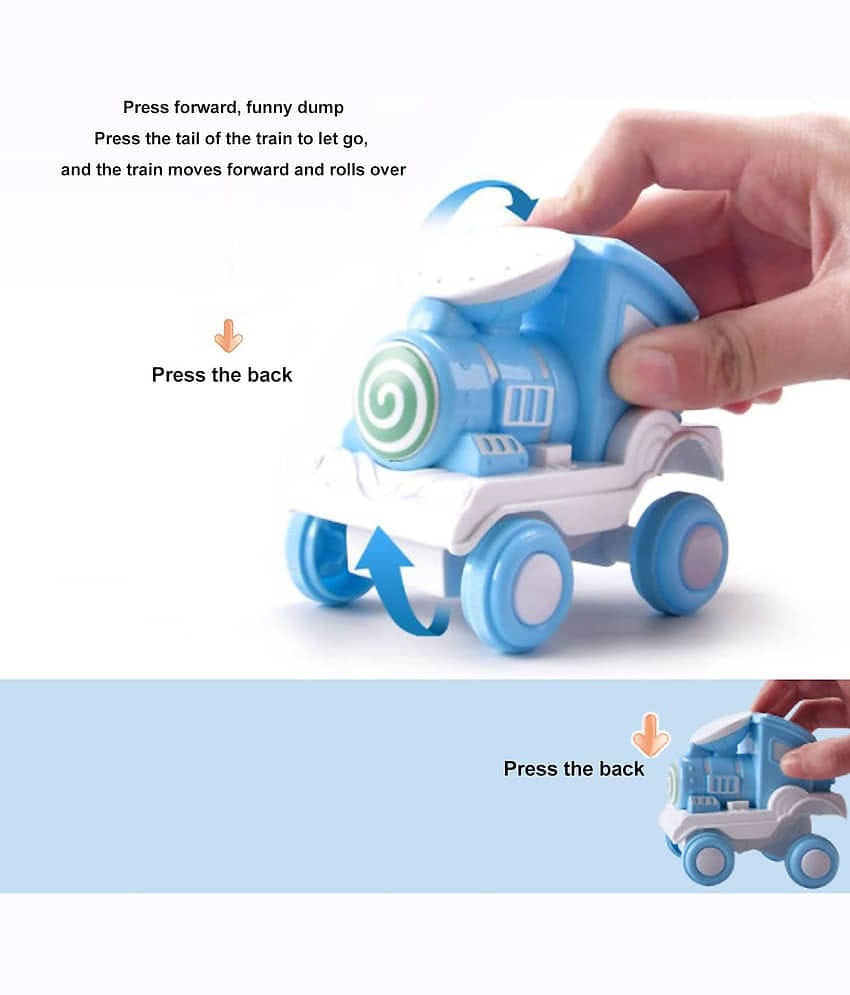 TOY DEKHOCombo of 4 Toy Set (Deform Cartoon Robot Plane & Cartoon Mini Bus & Small Train 360-degree & Mini Monster Car) For Kids Boys Girls Age 2 3+ Years