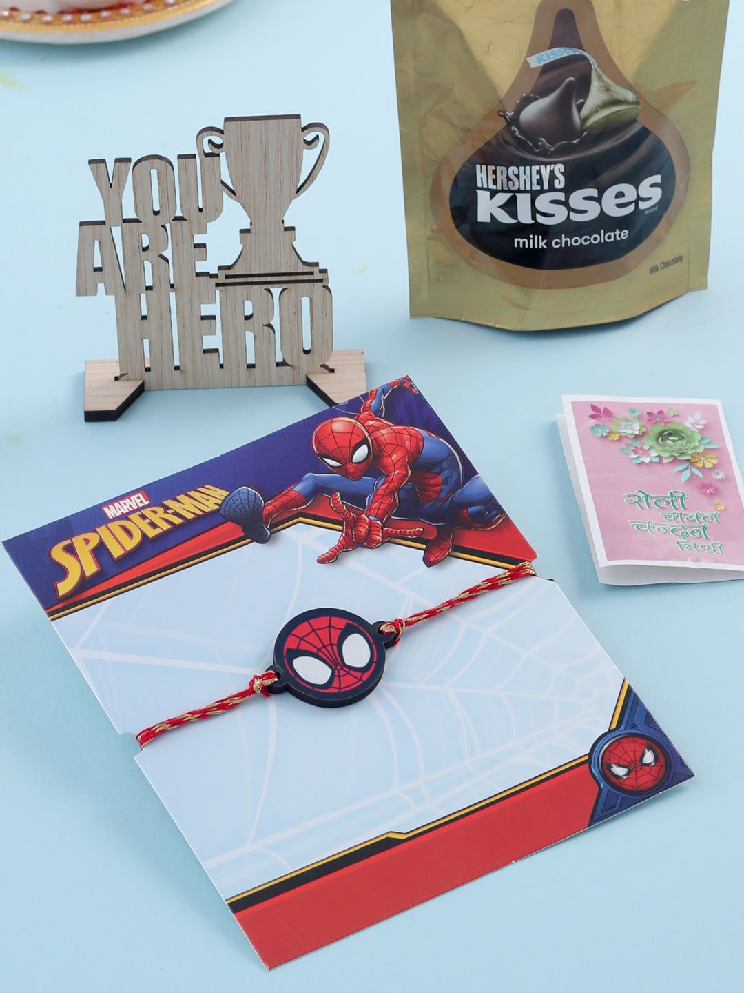 NVR Kids Superhero Red Thread Rakhi, Combo for Rakshabandhan-One Size / Red
