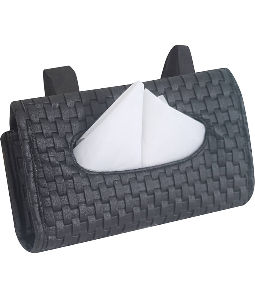 PrettyKrafts Car Tissue Dispenser Leather Black