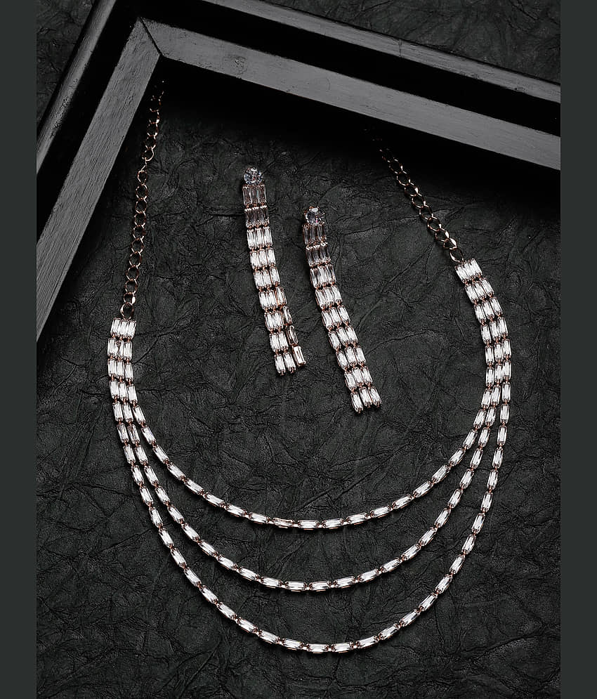 Studio Sukkhi Rose Gold Alloy Necklace Set ( Pack of 1 )