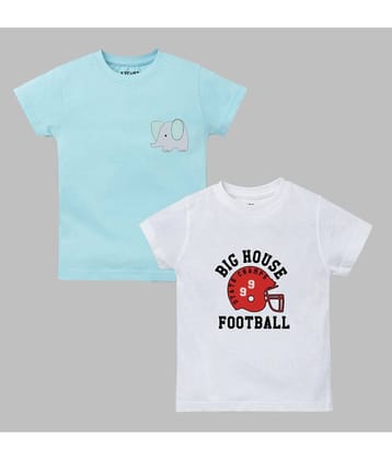 ETCHED DESIGN Pack of 1 Boys Cotton T-Shirt ( Multicolor )