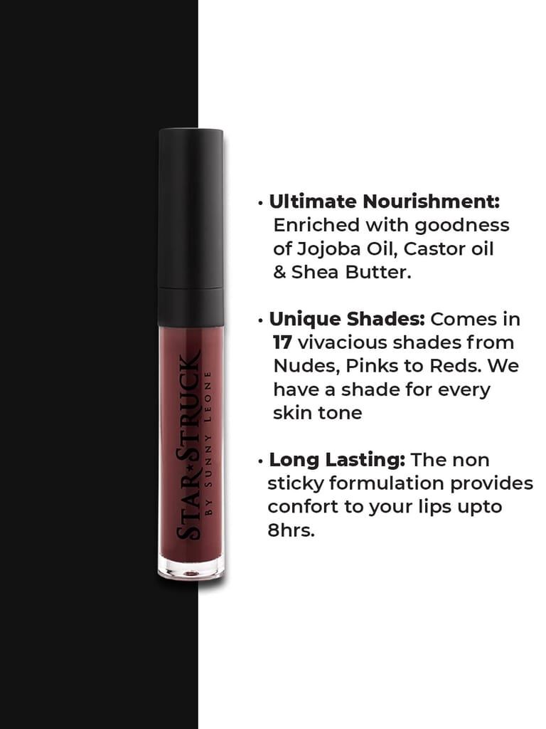 STARSTRUCK BY SUNNY LEONE Liquid Lip Gloss | Highly Pigmented, Clear Shine & Non-Sticky Formula