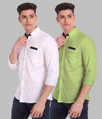 Vida Loca - Green Cotton Blend Slim Fit Men's Casual Shirt ( Pack of 2 )