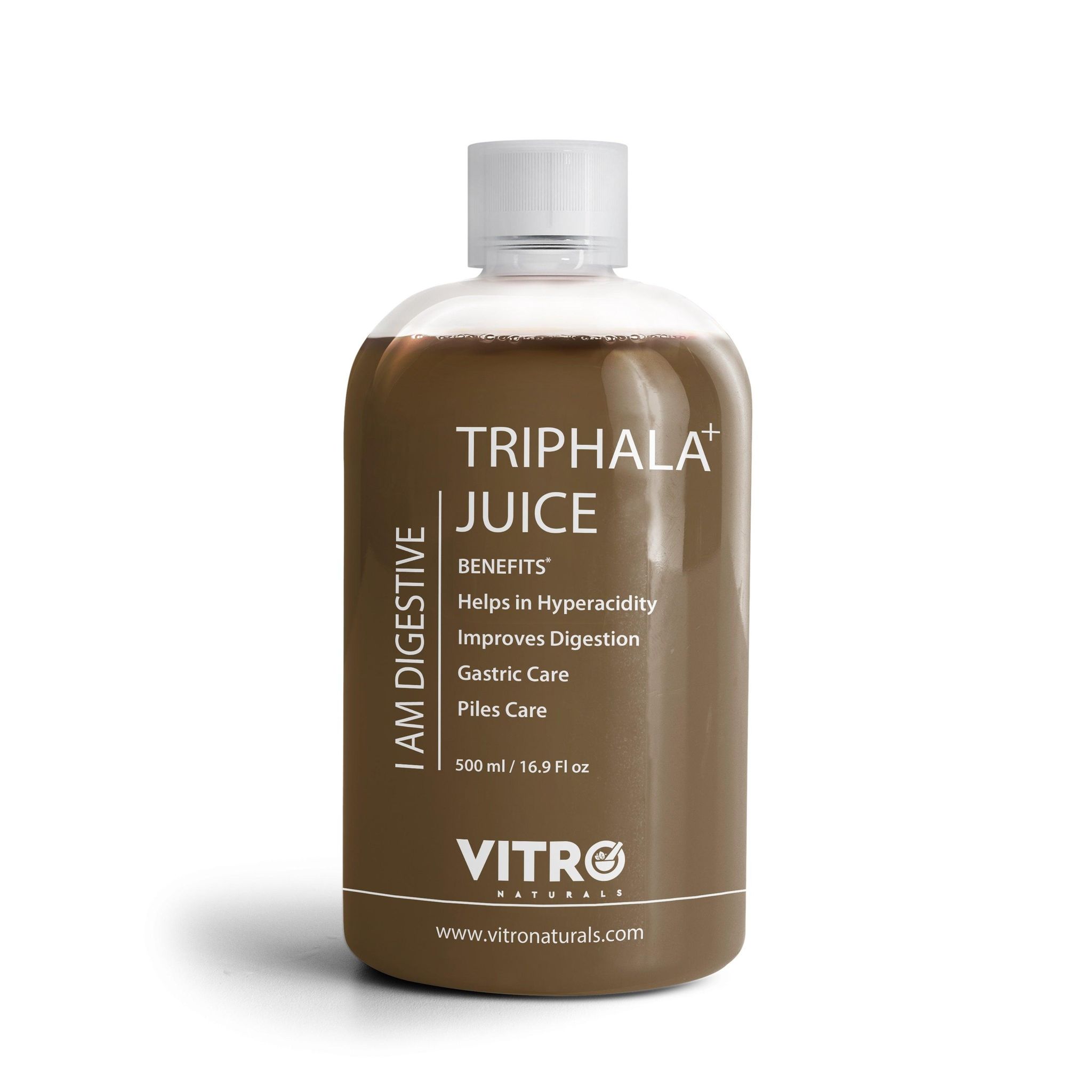 Vitro Triphala+ Juice 500ml | Enhanced Triphala for Constipation Relief & Digestion | with 8 Herbal Juices Amla, Baheda, Harad, Senna & 5 More Herbs-1 Unit : ₹ 325 @ 19%