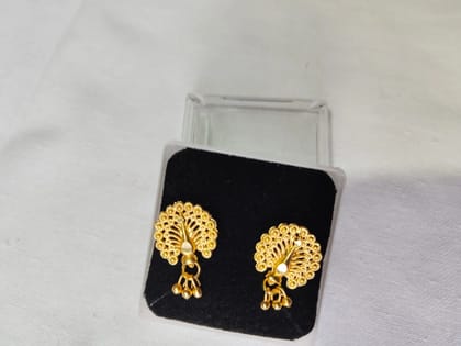Antique Gold Tone Traditional Jhumki Earring Indian Ethnic Jewelry