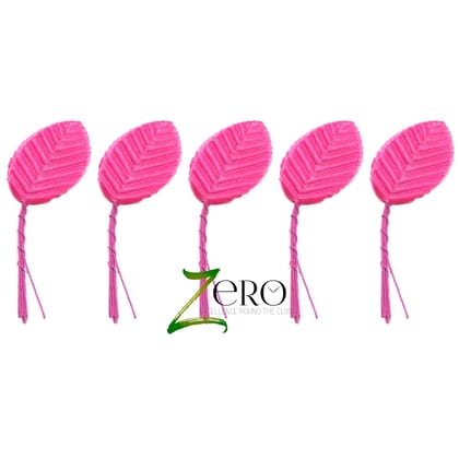 Bunch of 50 Pcs Hand Made Fabric Leaves - Pink Color