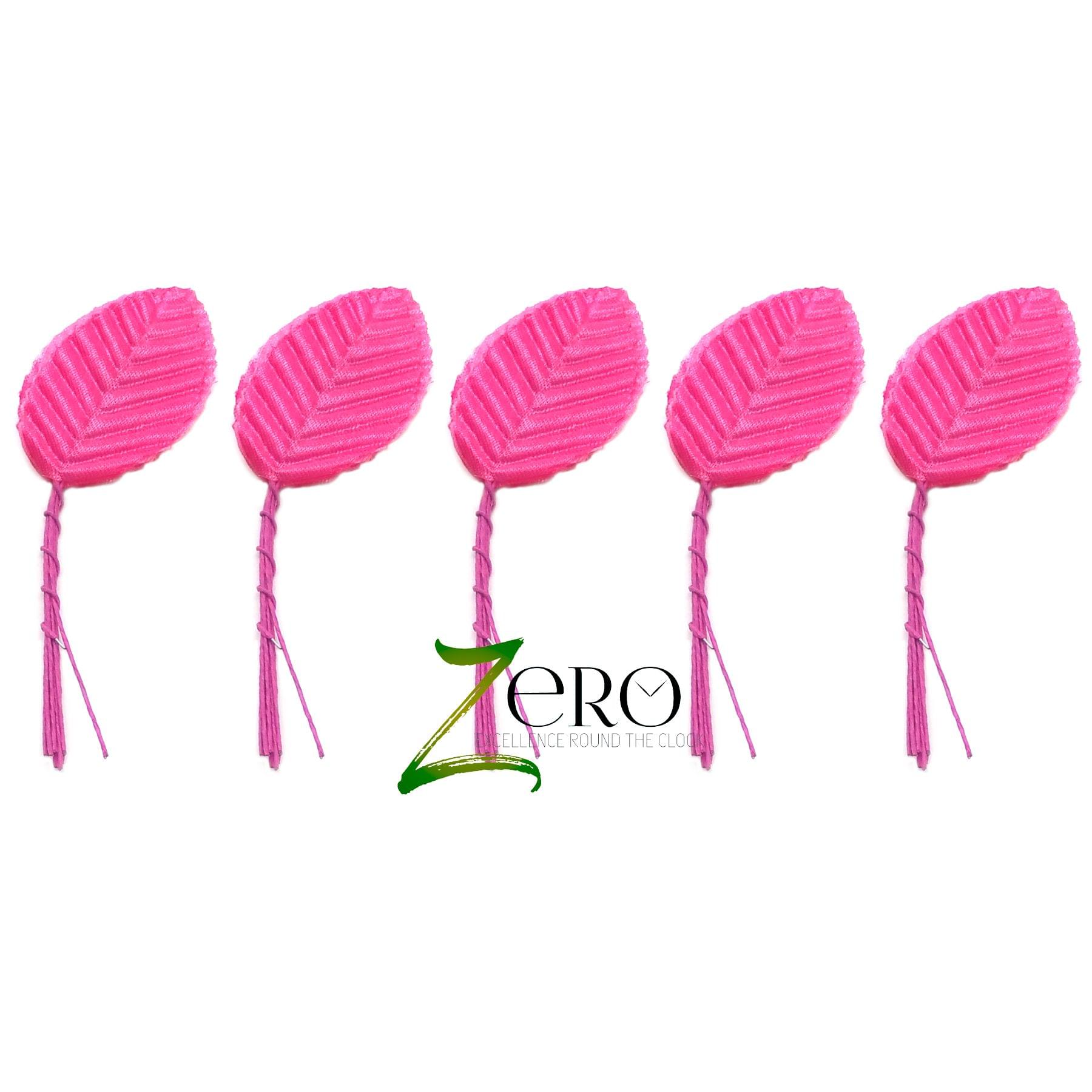 Bunch of 50 Pcs Hand Made Fabric Leaves - Pink Color