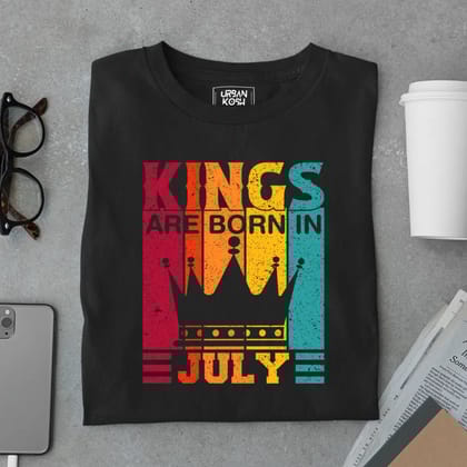 Vintage Kings are Born in July Limited Edition Premium Birthday T-Shirt-Black / S