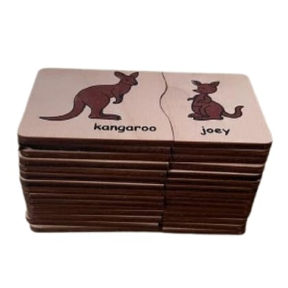 Zuvoy Tiny Paws & Parents Wooden Animal & Bird Matching Puzzle | Montessori Educational Toy for Kids | Cognitive & Fine Motor Skill Development | BIS Certified | 2+ Years