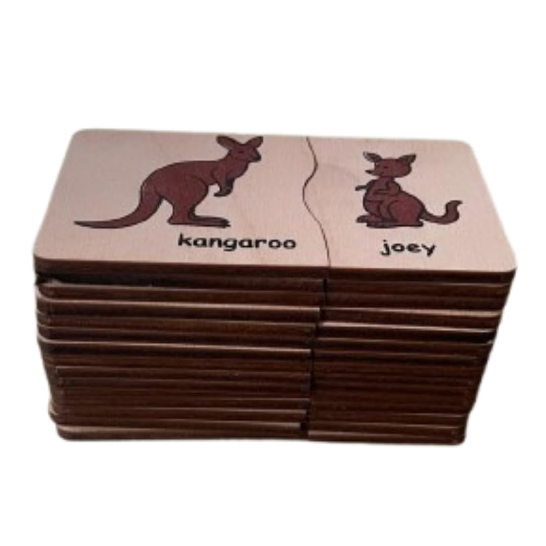 Zuvoy Tiny Paws & Parents Wooden Animal & Bird Matching Puzzle | Montessori Educational Toy for Kids | Cognitive & Fine Motor Skill Development | BIS Certified | 2+ Years