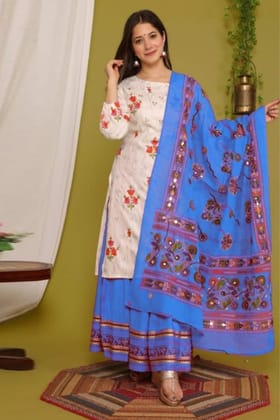 Coral Coloured Prints Kurta Set-S-36